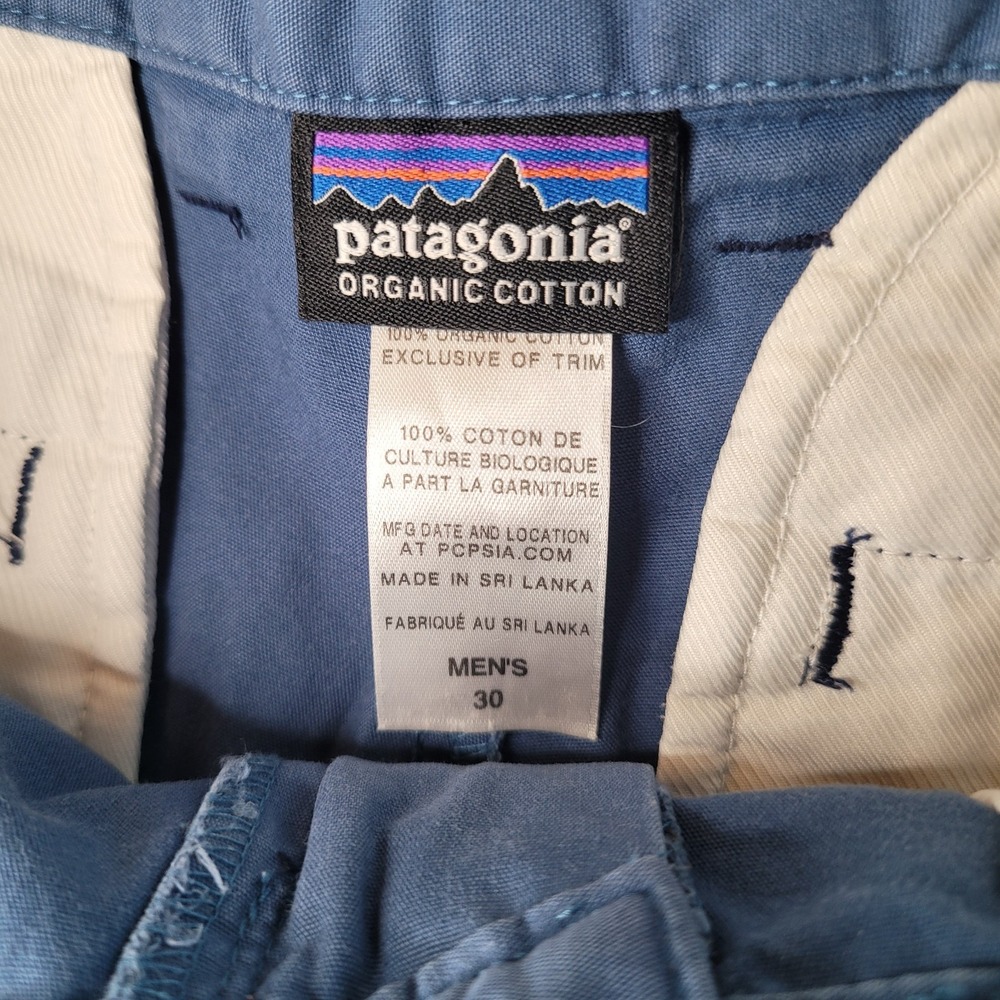 Patagonia Mens Chino Style Walking Shorts Flat Front Size 30 Blue - Picture 6 of 9